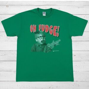 “Oh Fudge!” A Christmas Story Graphic T-Shirt – Men’s Size Large – Green Holiday